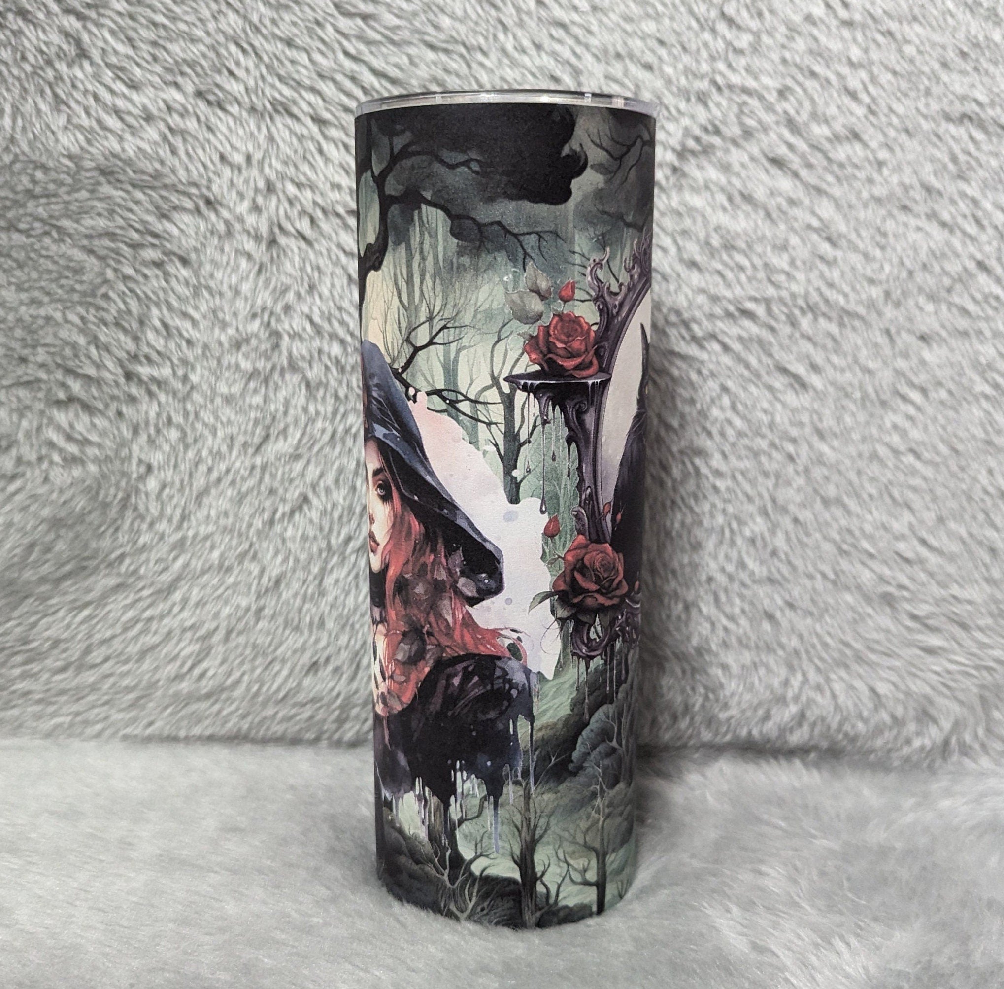 Halloween Girl Tumbler Can Be Personalized, For Hot Or Cold Drinks, 20oz Gothic Halloween Tumbler with Reusable Straw - Everyday Use
