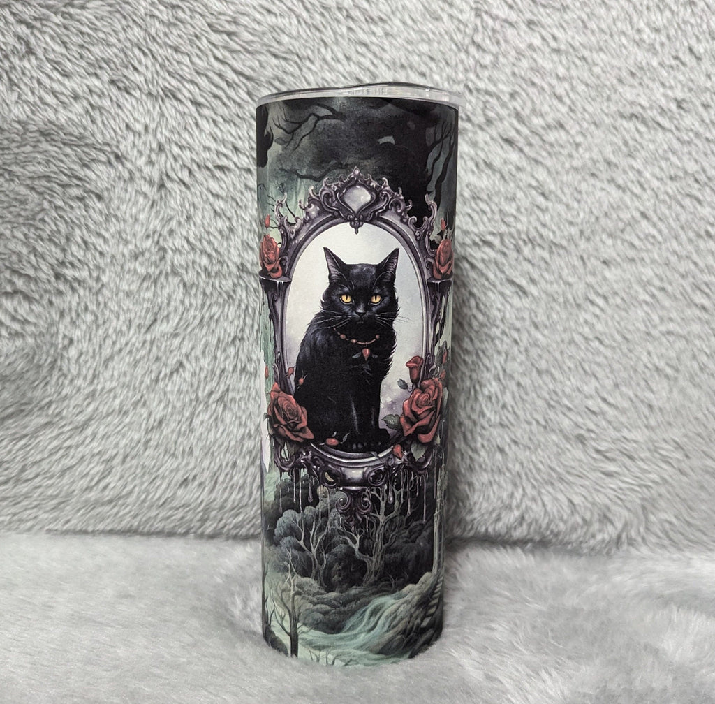 Halloween Girl Tumbler Can Be Personalized, For Hot Or Cold Drinks, 20oz Gothic Halloween Tumbler with Reusable Straw - Everyday Use