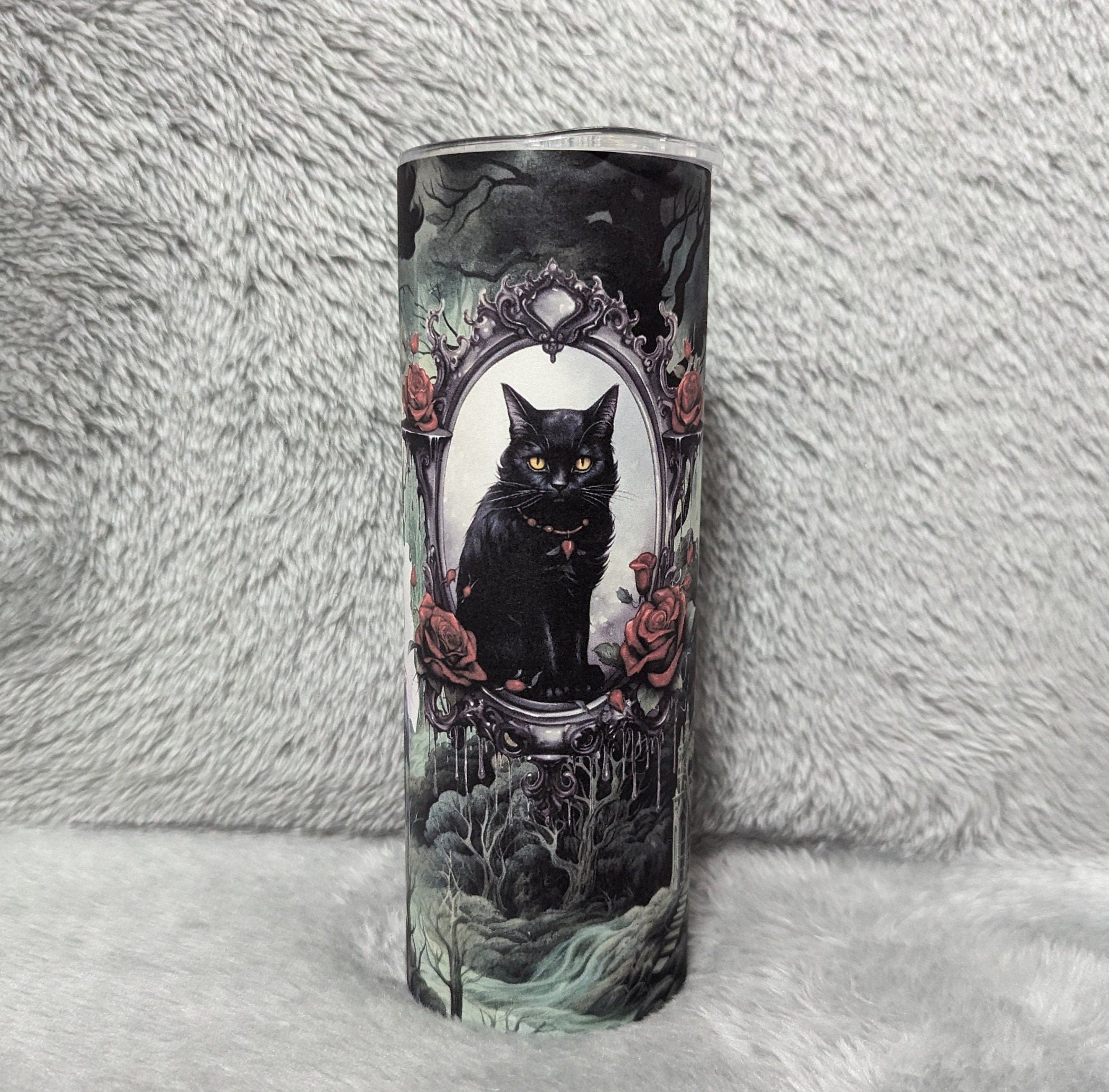Halloween Girl Tumbler Can Be Personalized, For Hot Or Cold Drinks, 20oz Gothic Halloween Tumbler with Reusable Straw - Everyday Use