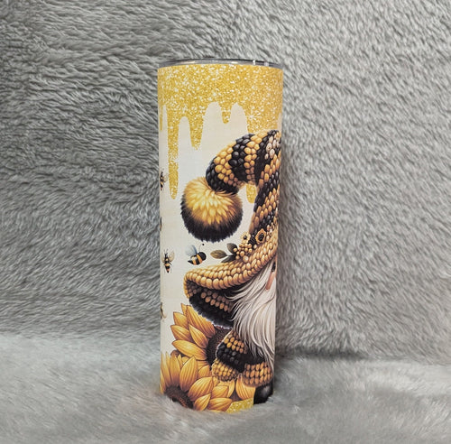 Bee Gnome Tumbler Can Be Personalized, Gnome Cup With Name, Gnome Tumbler, 20oz Tumbler With Straw For Hot Or Cold Drinks