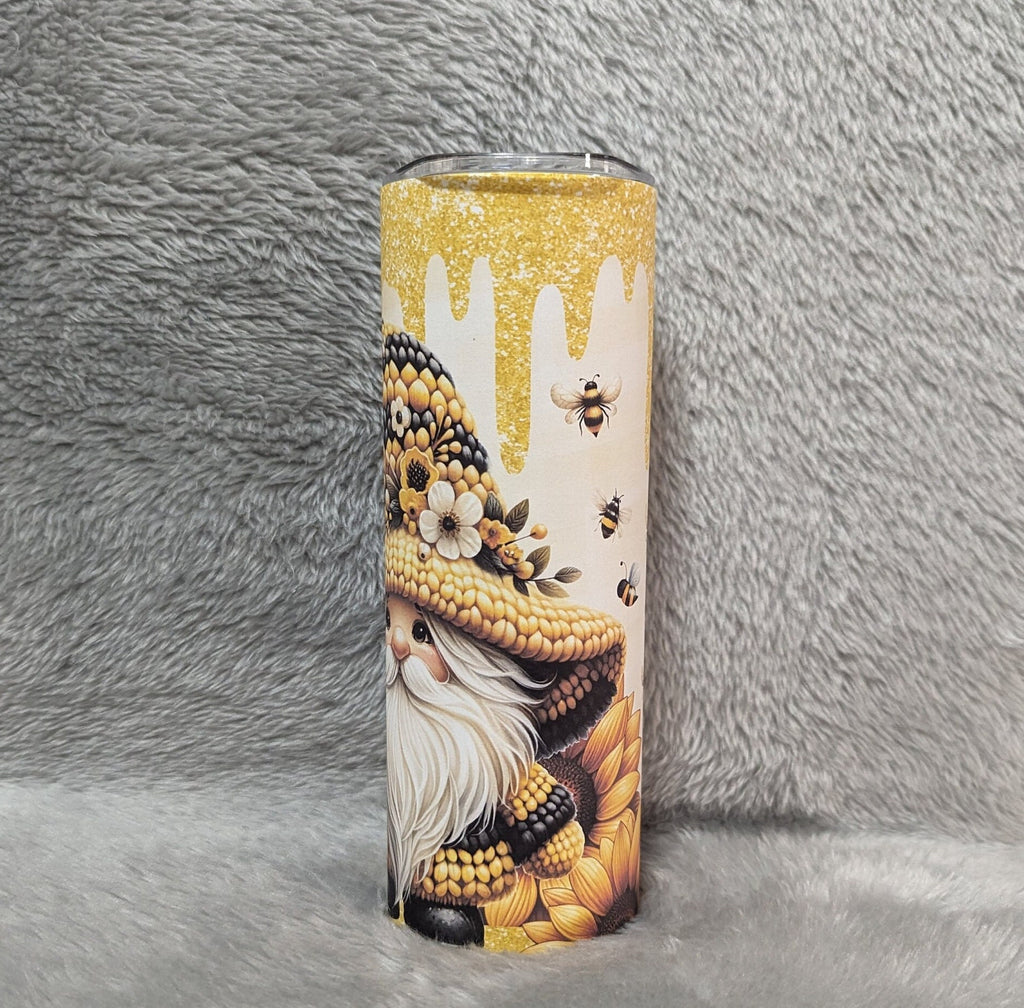 Bee Gnome Tumbler Can Be Personalized, Gnome Cup With Name, Gnome Tumbler, 20oz Tumbler With Straw For Hot Or Cold Drinks