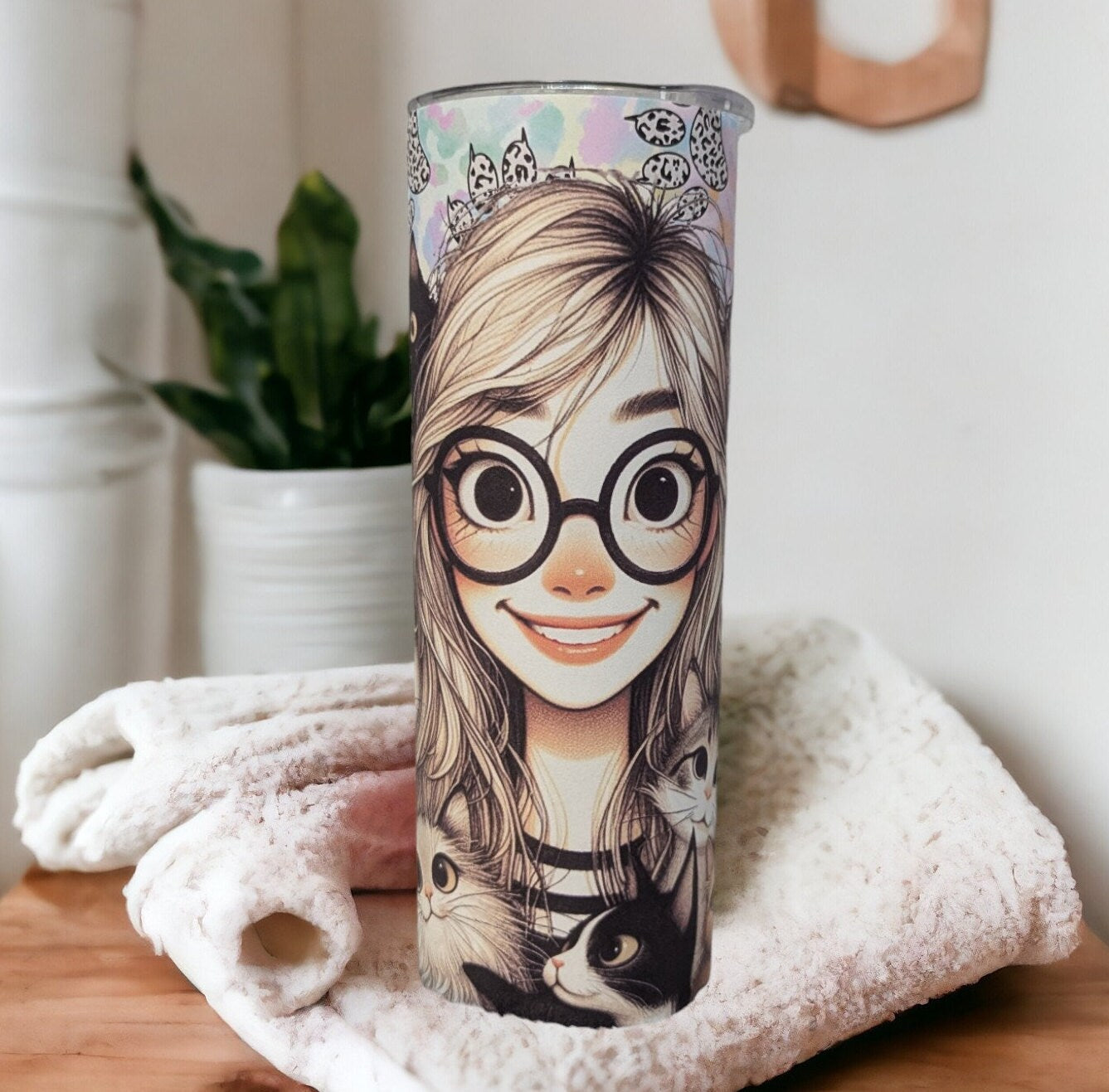 Crazy Cat Lady Tumbler 20oz With Reusable Straw, Can Be Personalized