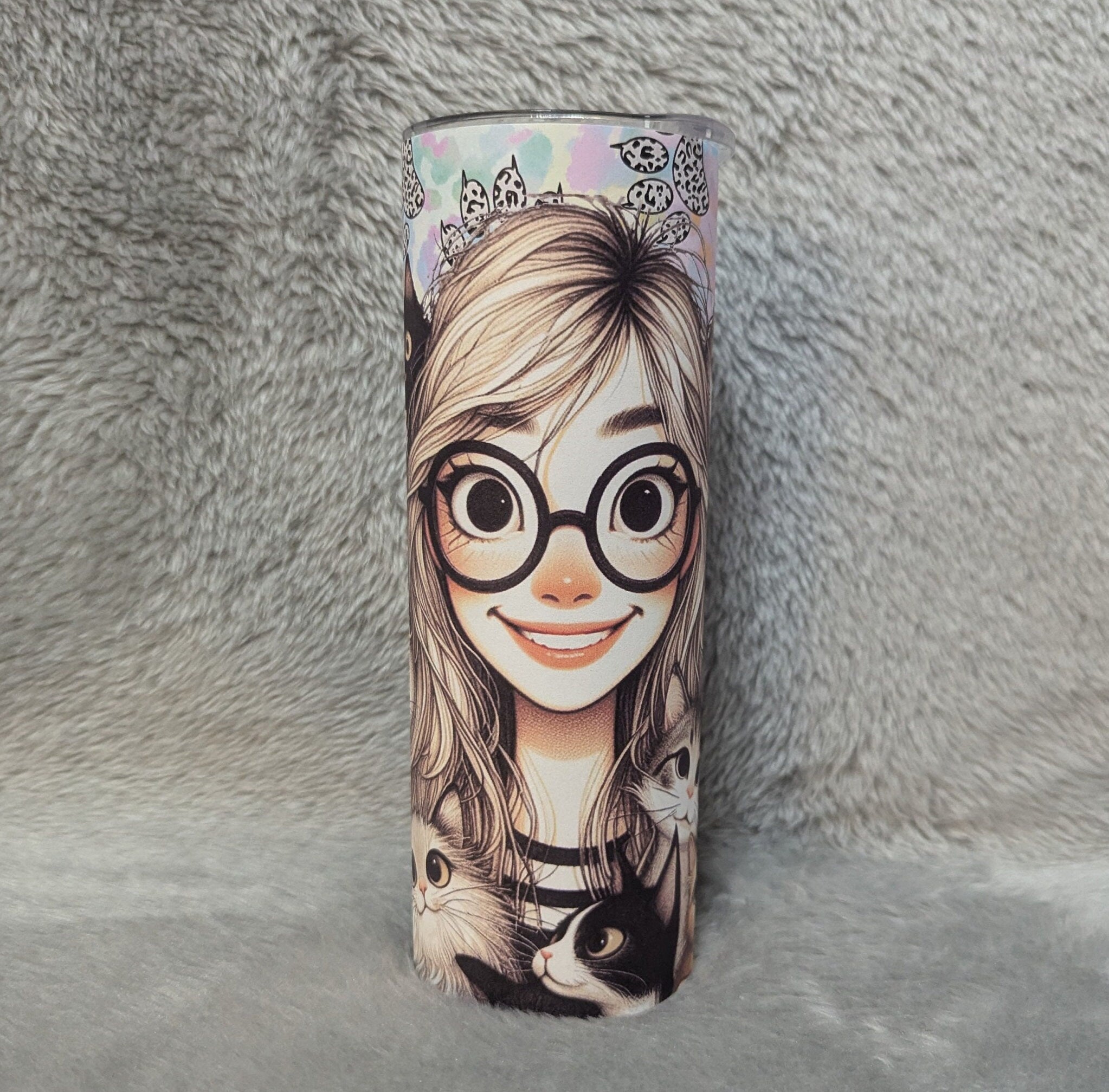 Crazy Cat Lady Tumbler 20oz With Reusable Straw, Can Be Personalized