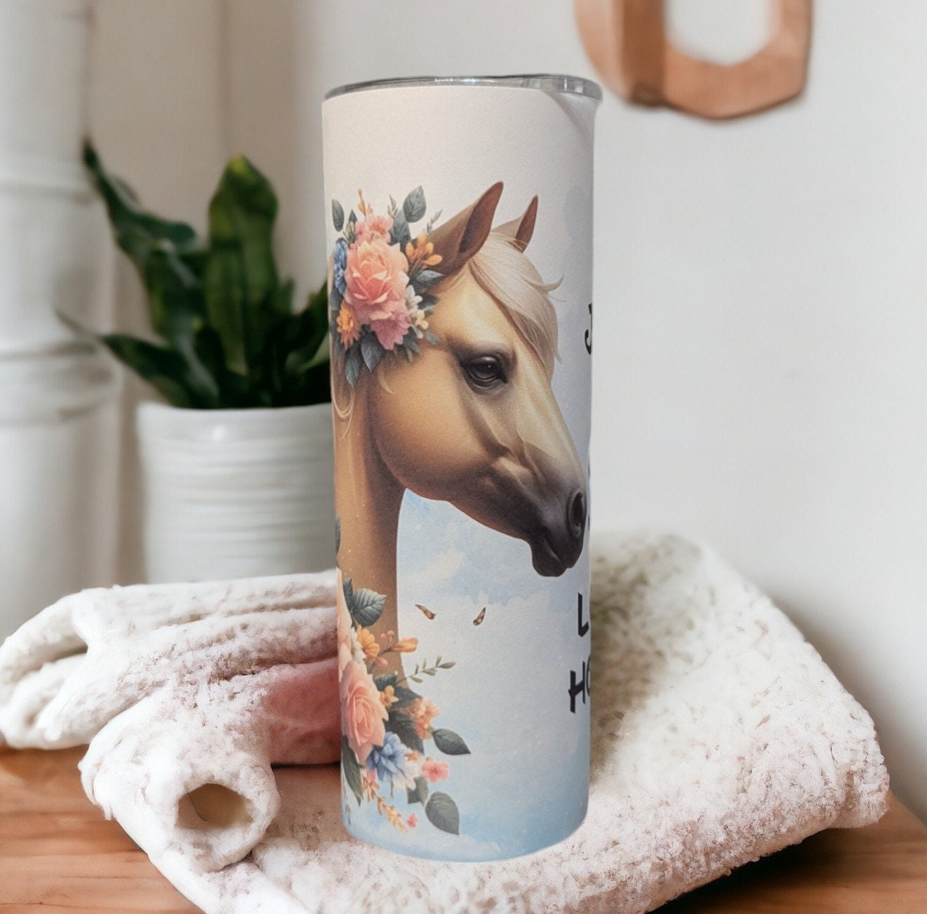 Just A Girl Who Loves Horses Tumbler With Reusable Straw, Can Be Personalized, Horse Lover Gift, Great For Every day Use, Hot or Cold Drinks