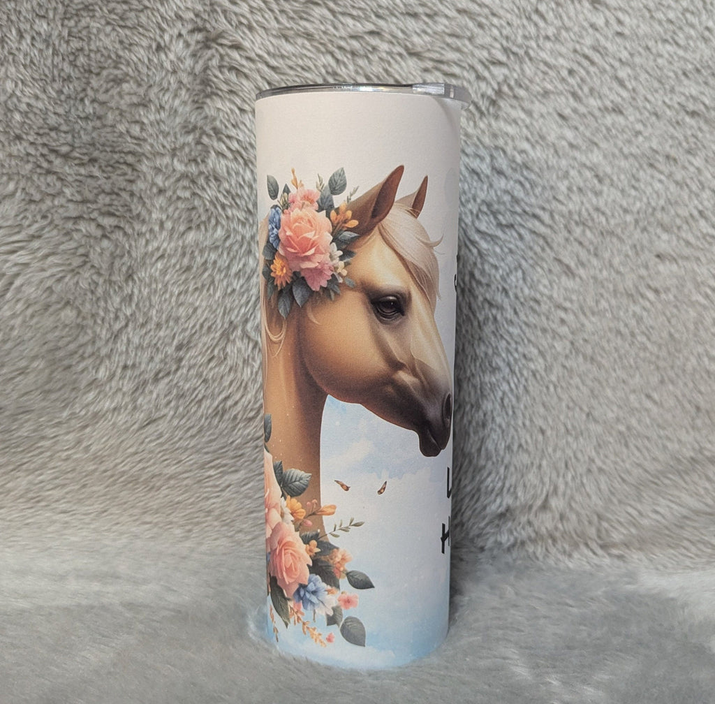 Just A Girl Who Loves Horses Tumbler With Reusable Straw, Can Be Personalized, Horse Lover Gift, Great For Every day Use, Hot or Cold Drinks