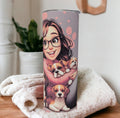 Crazy Dog Lady Tumbler Can Be Personalized, Dog Mom Tumbler, Dog Gifts, Includes Reusable Straw, For Home Or On The Go Hot Or Cold Drink