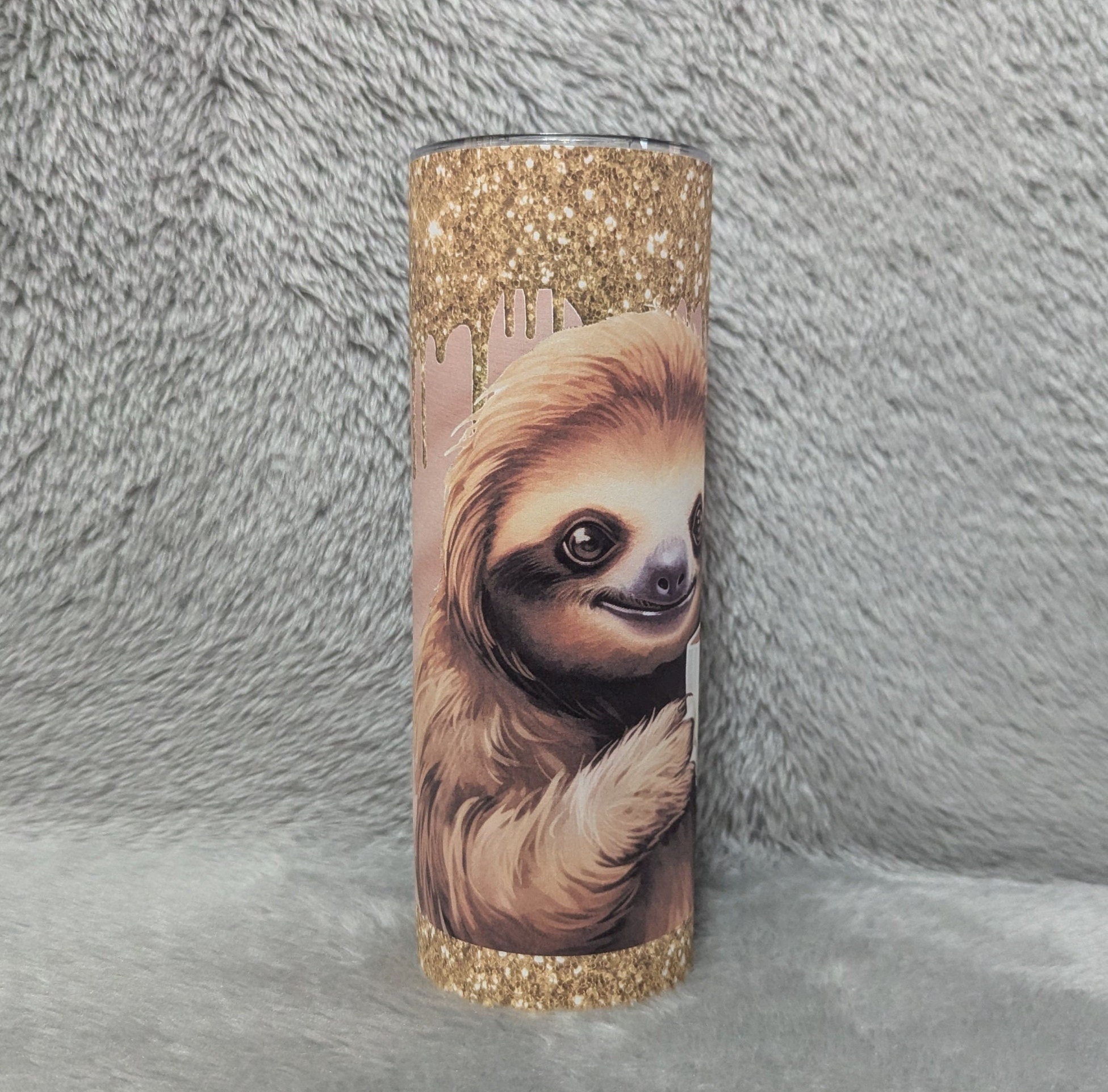 Gotta Have My Coffee Sloth Tumbler With Reusable Straw, Can Be Personalized, Cup With Name, Hot Cold Drinkware For Home Work Or On The Go