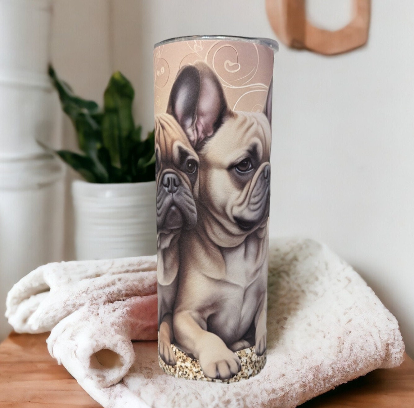 French Bulldog Tumbler That Can Be Personalized Includes A Straw, Dog Gifts, Dog Lover Tumbler, Dog Lover Gift, Hot Or Cold Drinks