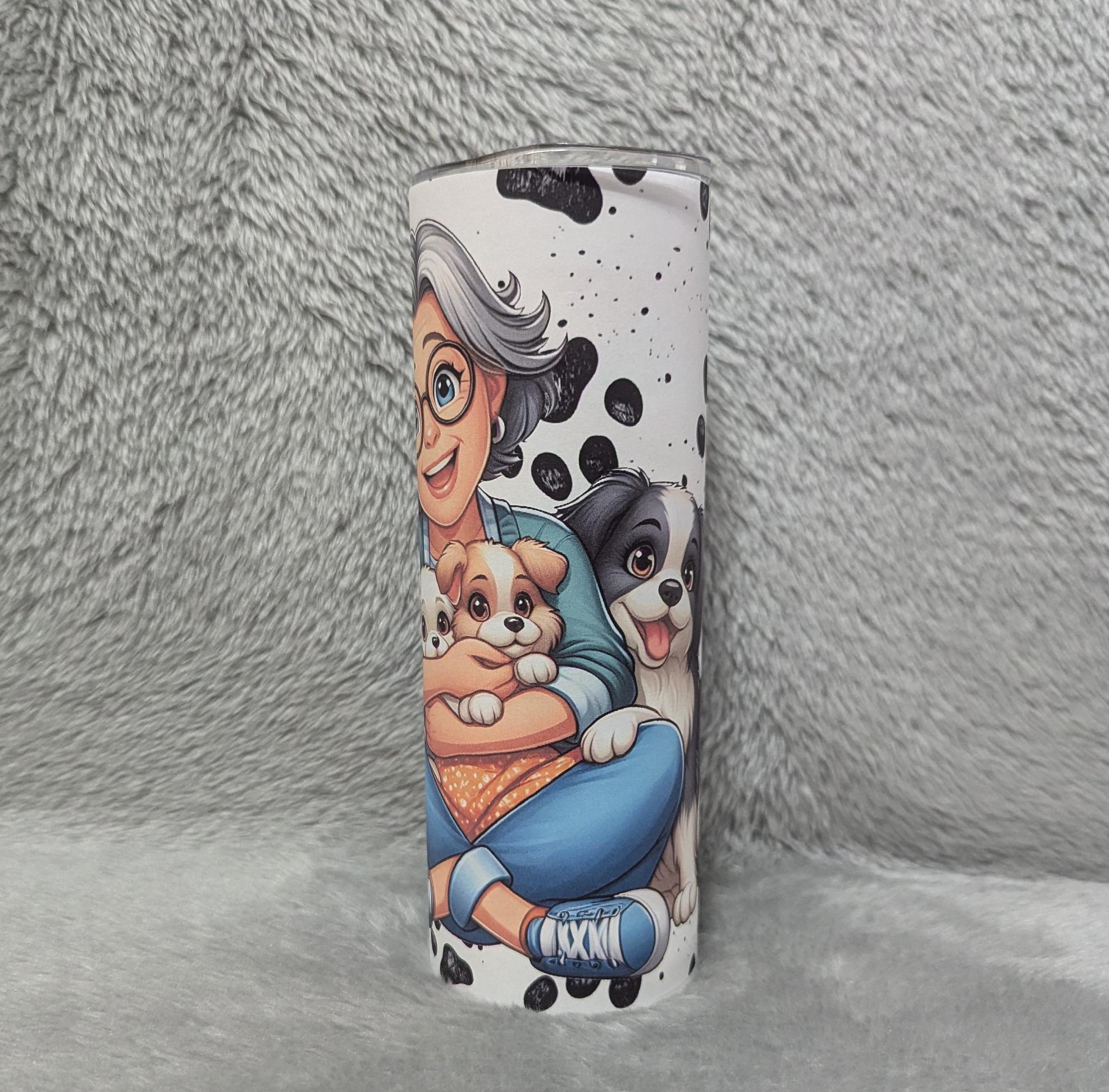 Dog Mom Tumbler, Crazy Dog Lady Tumbler Can Be Personalized, Dog Gifts, Includes Reusable Straw, For Home Or On The Go Hot Or Cold Drinks