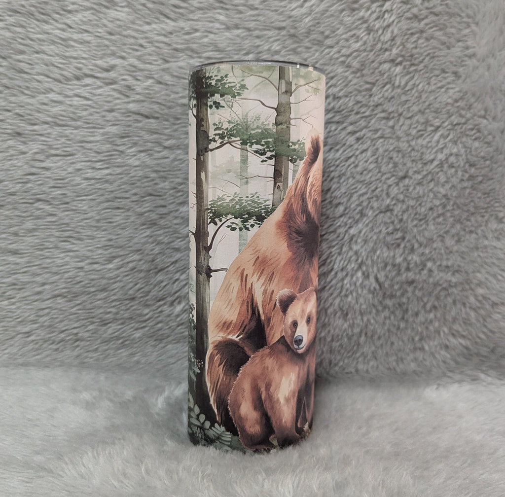 Brown Bear Tumbler Can Be Personalized, Great Gift For Any Bear Lover, 20oz Tumbler With Straw - Hot Or Cold Drinks