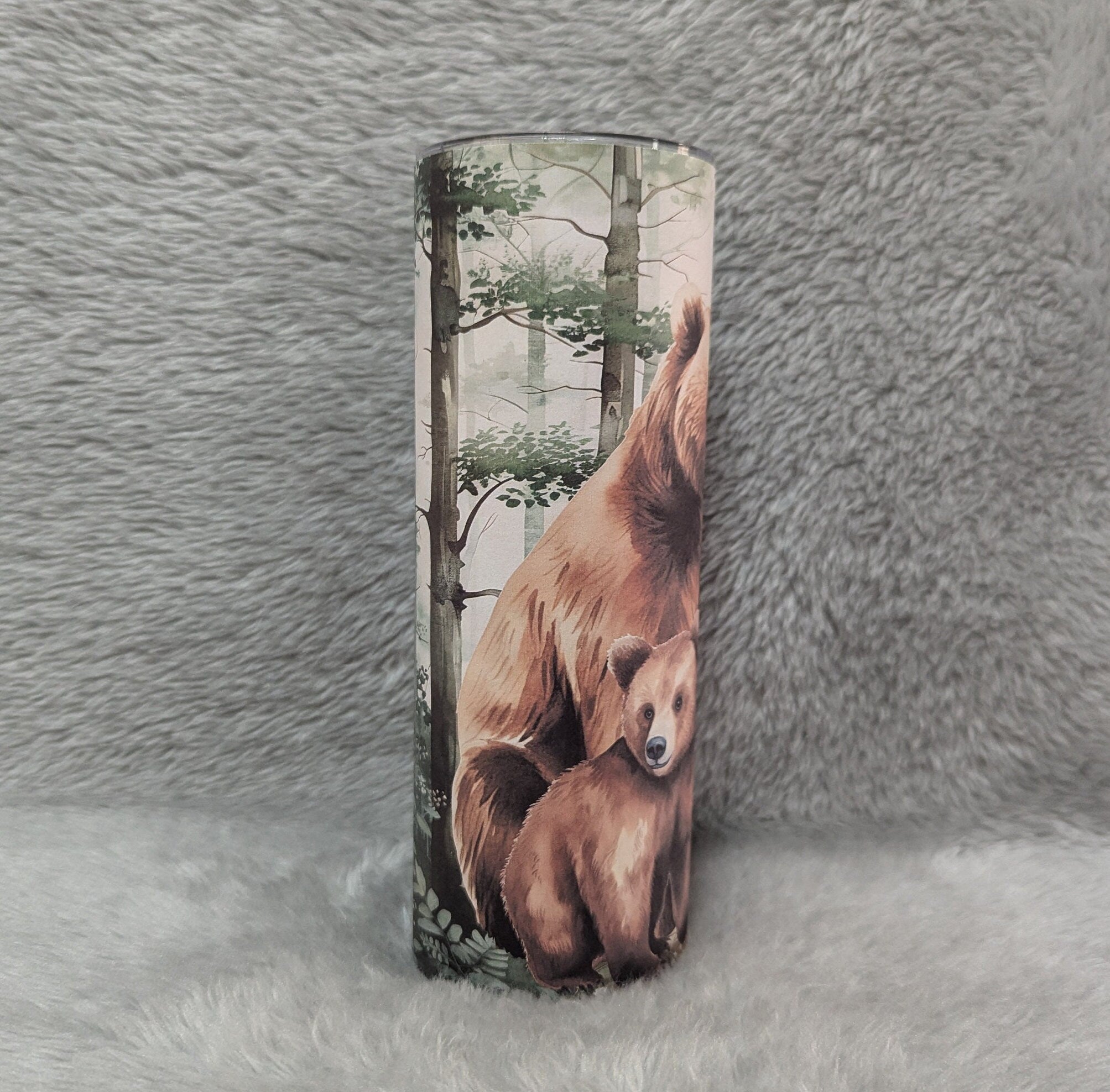 Brown Bear Tumbler Can Be Personalized, Great Gift For Any Bear Lover, 20oz Tumbler With Straw - Hot Or Cold Drinks