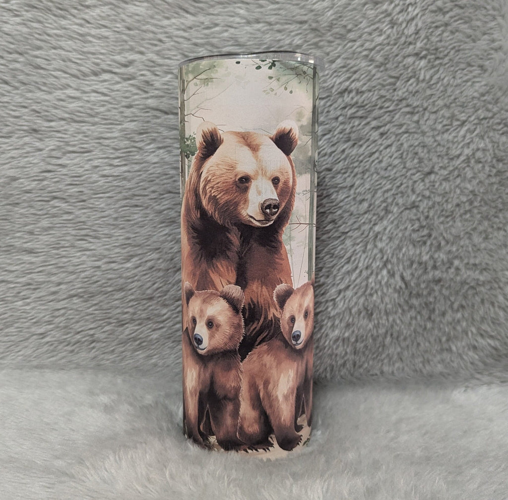 Brown Bear Tumbler Can Be Personalized, Great Gift For Any Bear Lover, 20oz Tumbler With Straw - Hot Or Cold Drinks