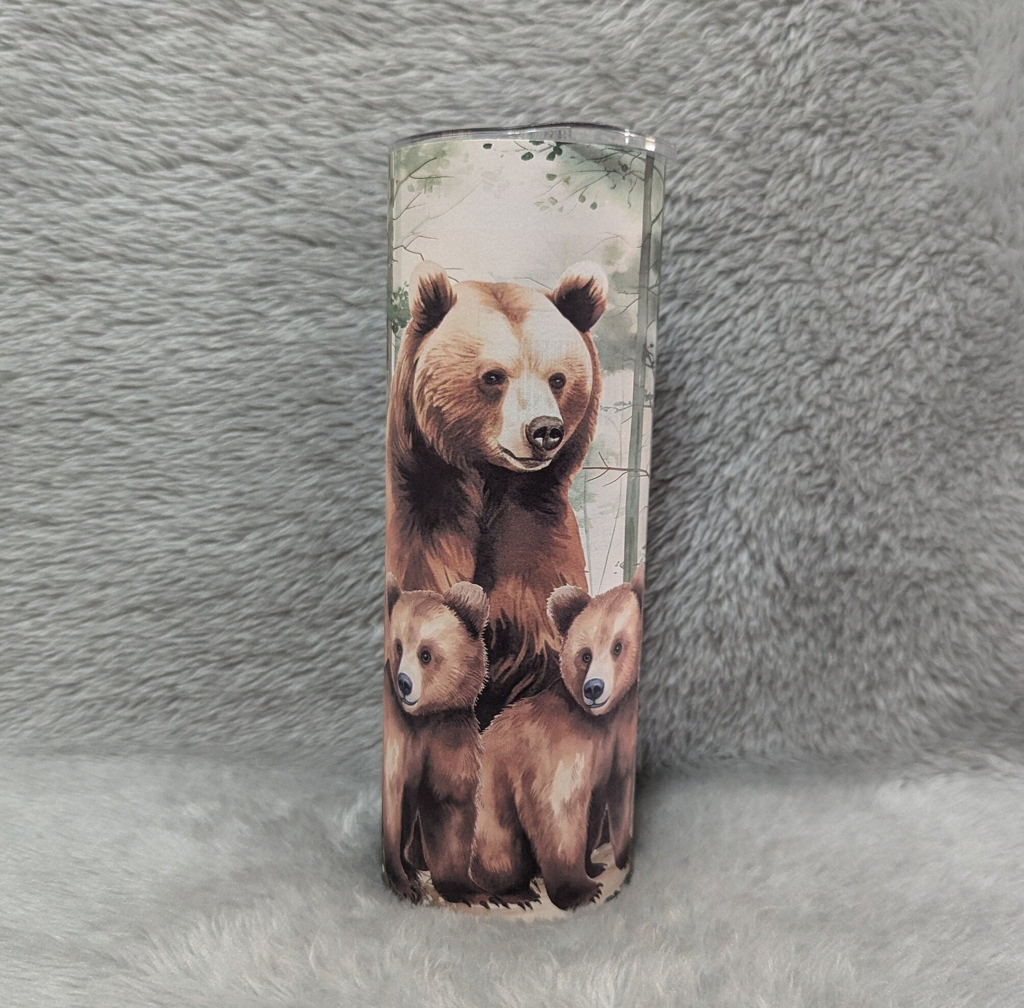 Brown Bear Tumbler Can Be Personalized, Great Gift For Any Bear Lover, 20oz Tumbler With Straw - Hot Or Cold Drinks