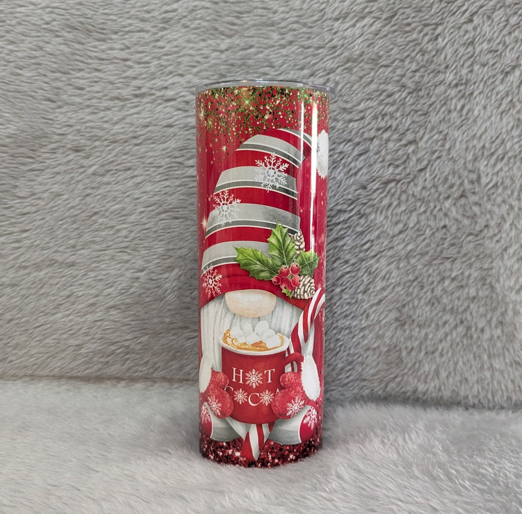 Christmas Candy Canes Cocoa and Cuddles Gnome Tumbler, Christmas Gnome Cup, Christmas Gnome Tumbler, Winter Tumbler, Christmas Gnome