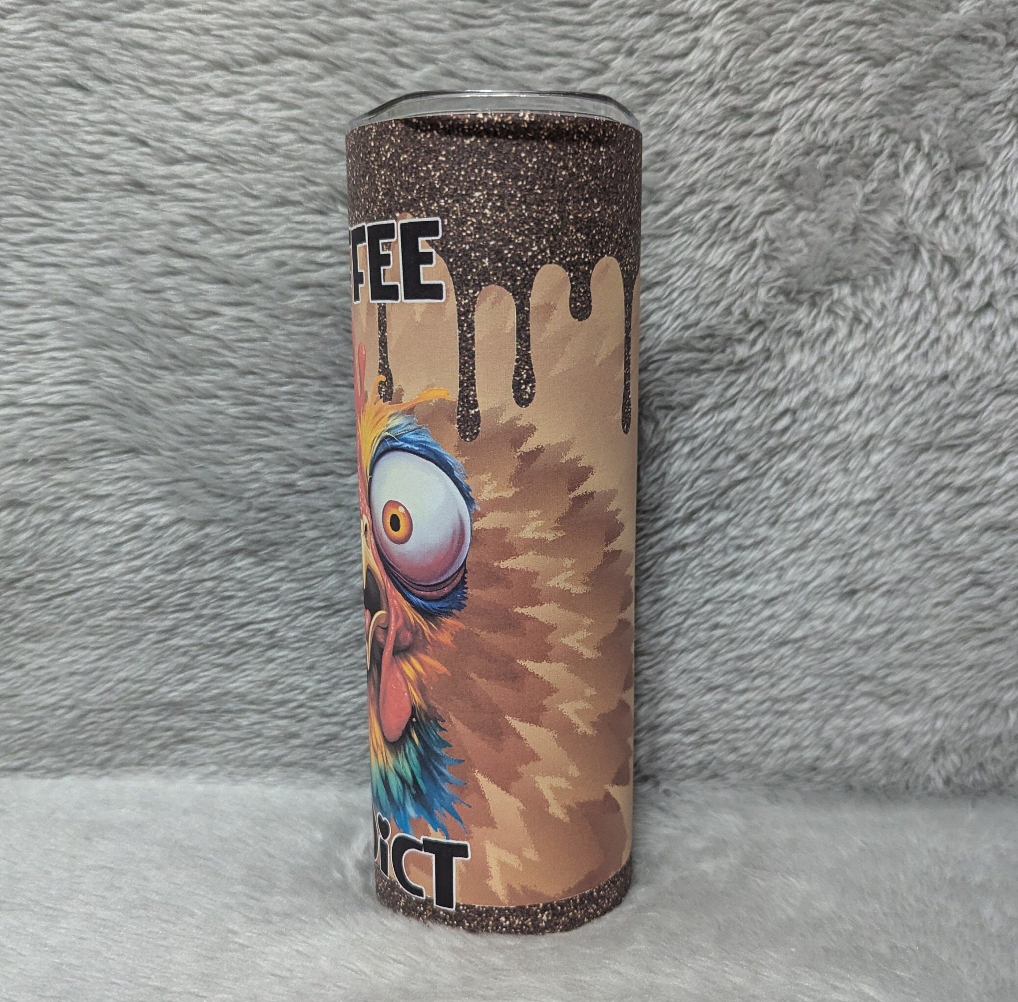Coffee Addict Chicken Tumbler Can Be Personalized, Coffee Lover Gift, Chicken Lover Gift, Hot Or Cold Drinkware, Includes A Reusable Straw