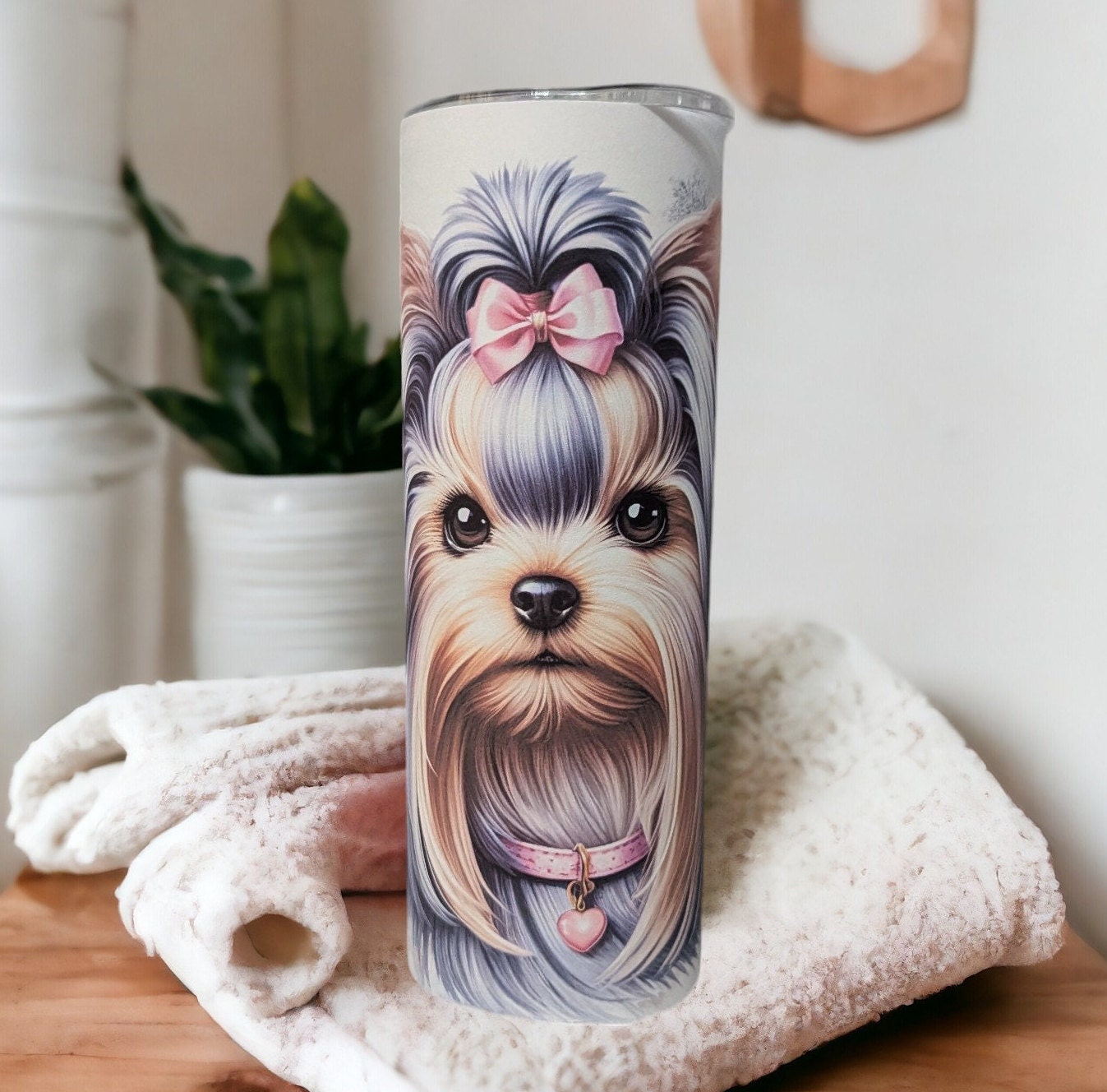 Yorkshire Terrier Dog Tumbler That Can Be Personalized Includes A Straw, Dog Cup With Name, Dog Lover Gift, Hot Or Cold Drinks