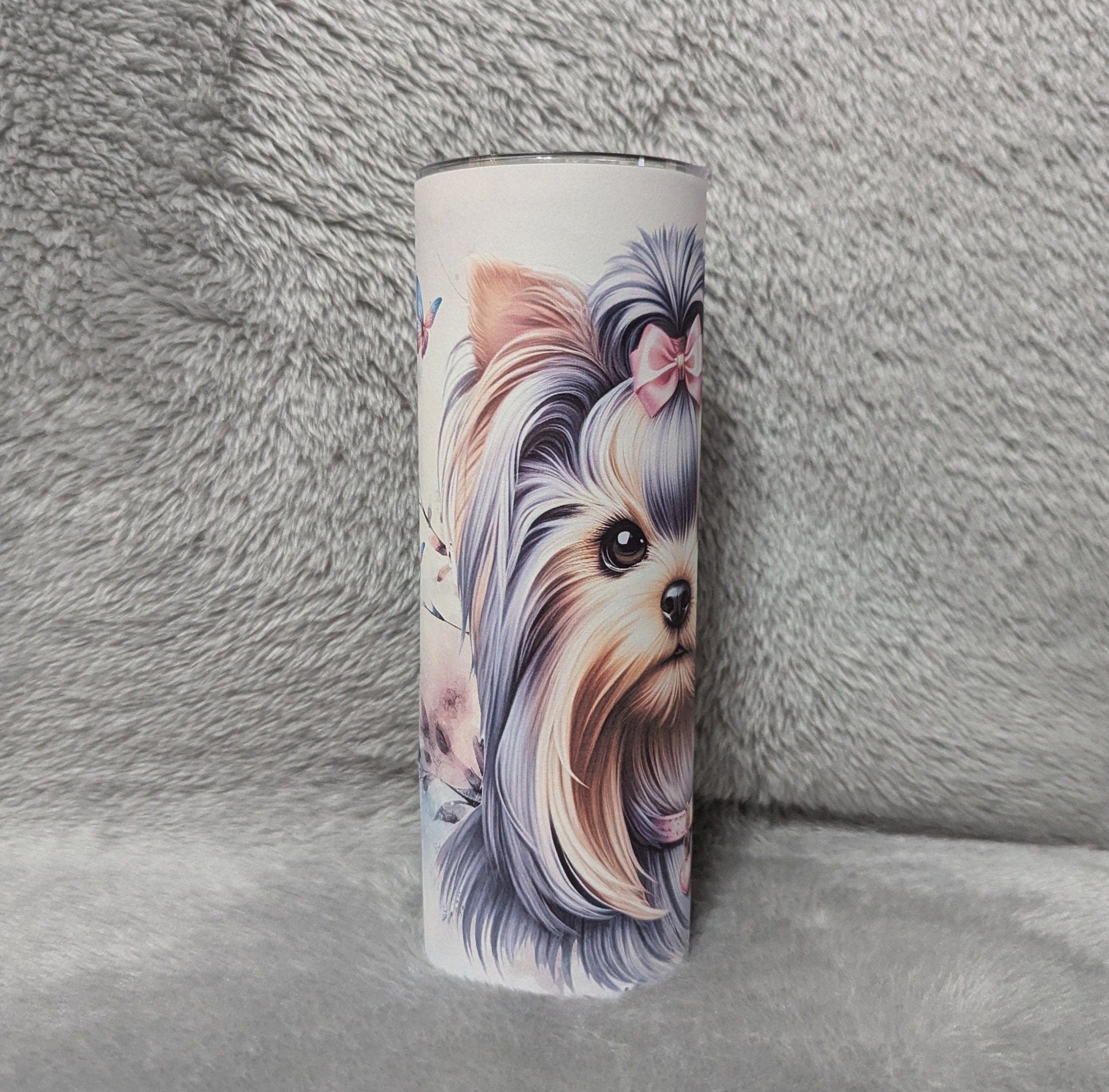 Yorkshire Terrier Dog Tumbler That Can Be Personalized Includes A Straw, Dog Cup With Name, Dog Lover Gift, Hot Or Cold Drinks