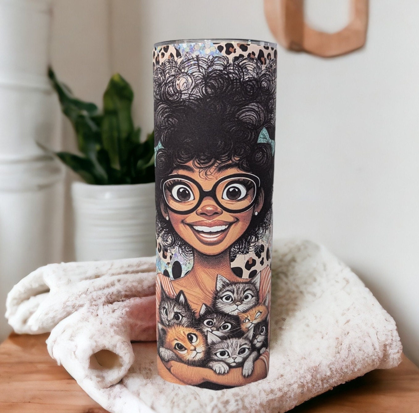 Crazy Cat Lady 20oz With Reusable Straw, Can Be Personalized