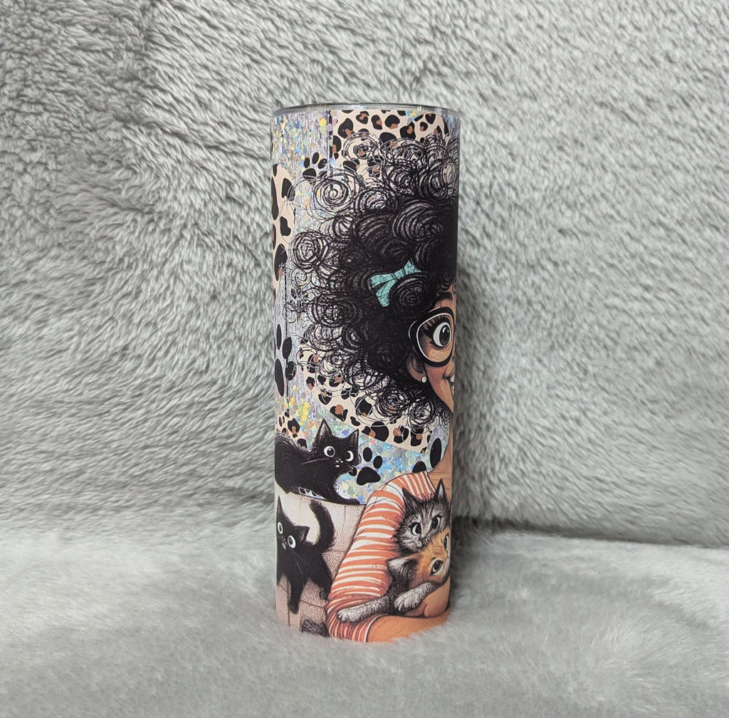 Crazy Cat Lady 20oz With Reusable Straw, Can Be Personalized