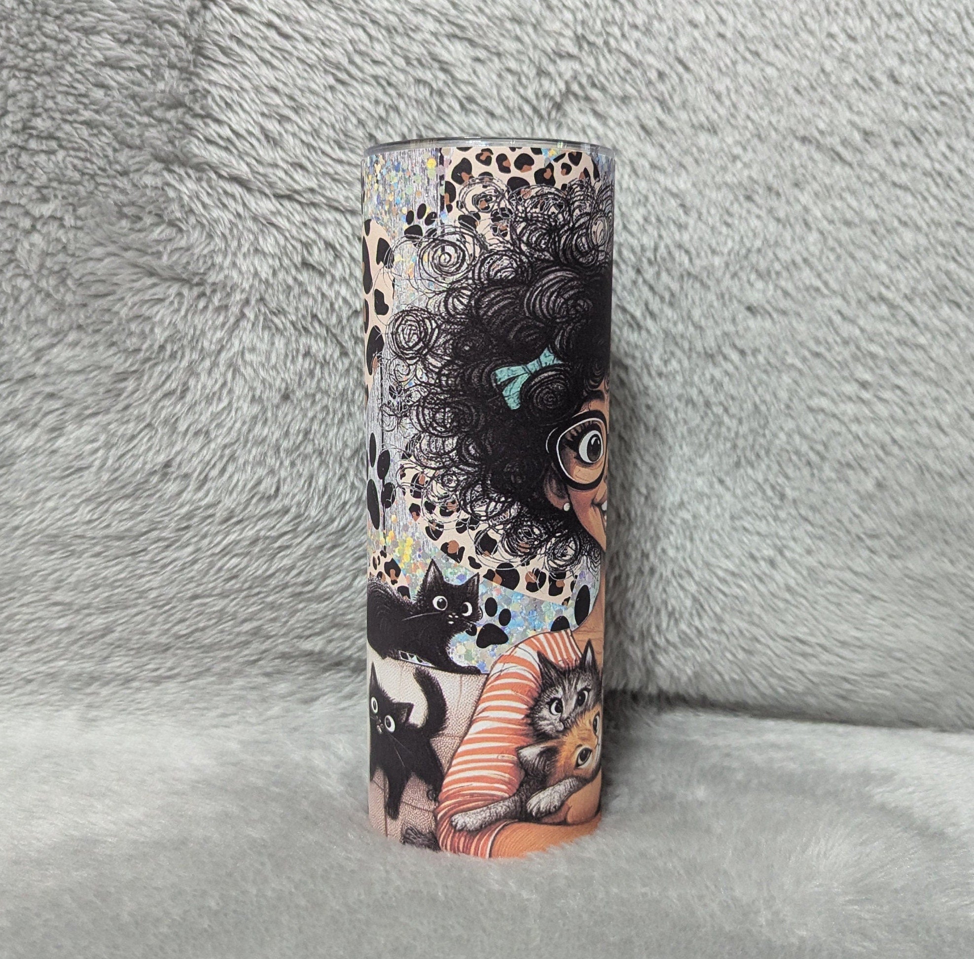 Crazy Cat Lady 20oz With Reusable Straw, Can Be Personalized