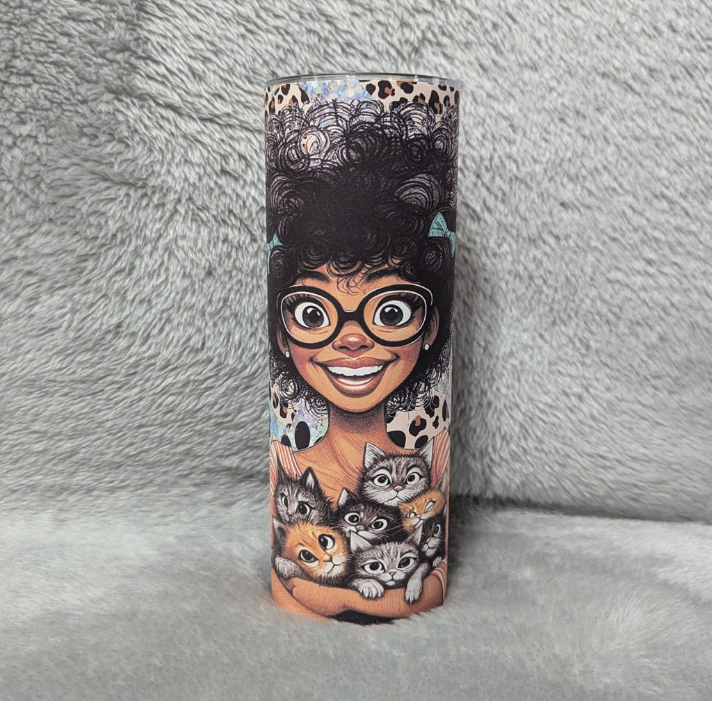 Crazy Cat Lady 20oz With Reusable Straw, Can Be Personalized