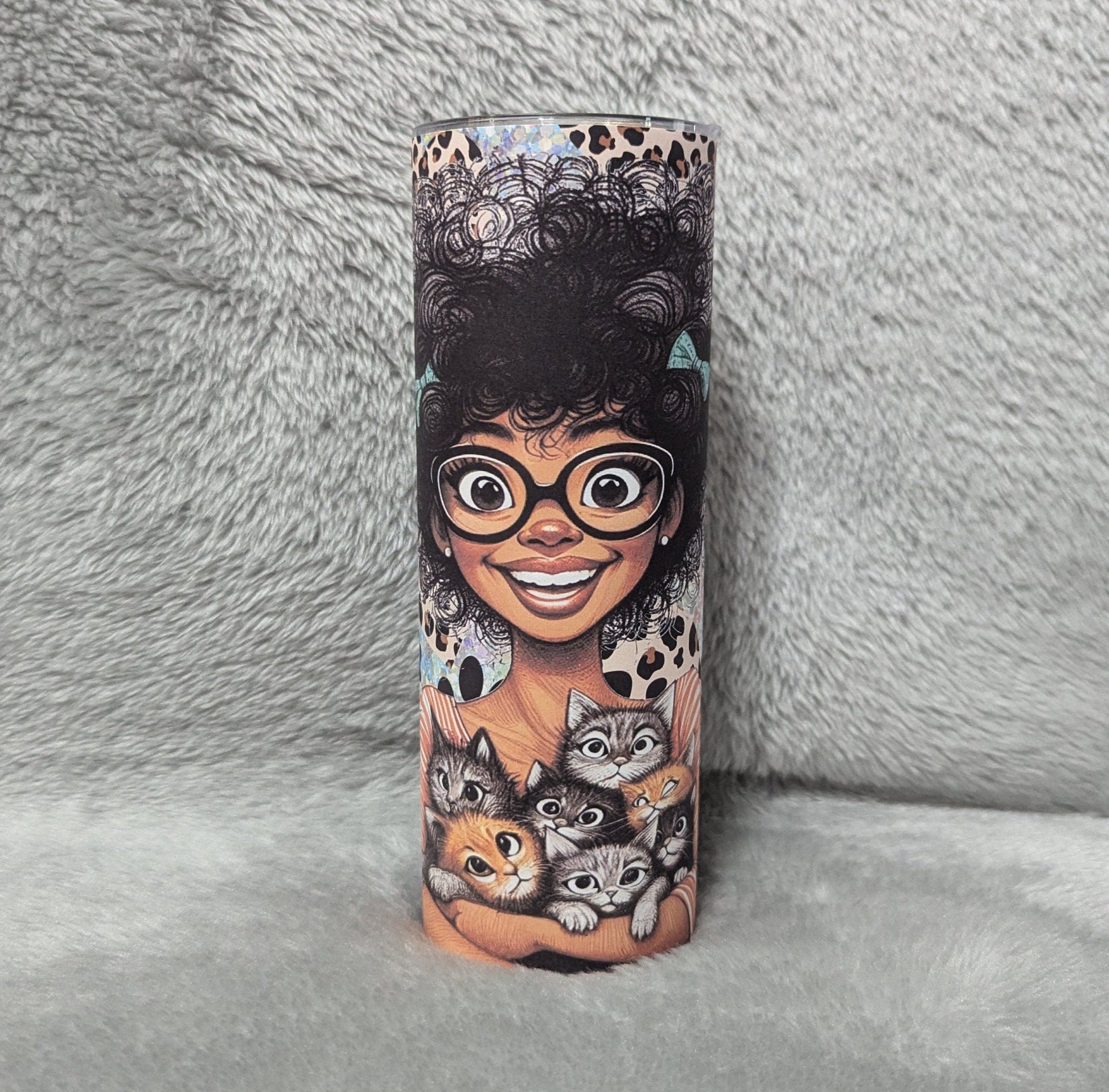 Crazy Cat Lady 20oz With Reusable Straw, Can Be Personalized