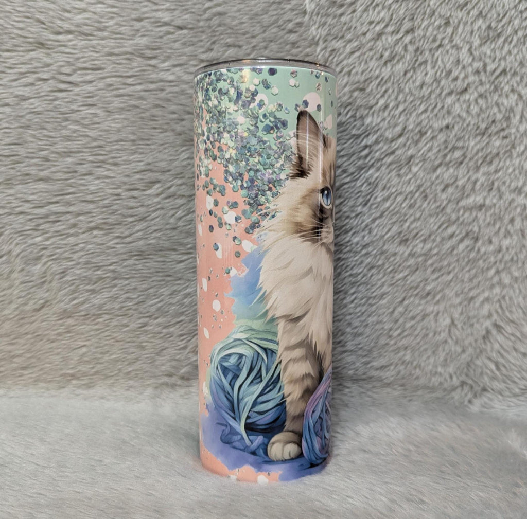 Cat Tumbler Can Be Personalized, Cup With Name, Gift For Ragdoll Cat Lovers, 20oz Tumbler With Reusable Straw - Hot Or Cold Drinks