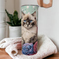 Cat Tumbler Can Be Personalized, Cup With Name, Gift For Ragdoll Cat Lovers, 20oz Tumbler With Reusable Straw - Hot Or Cold Drinks