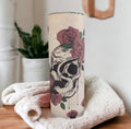 Skull With Snake and Roses Tumbler - Can Be Personalized, For Hot Or Cold Drinks, 20oz Skull Tumbler with Reusable Straw