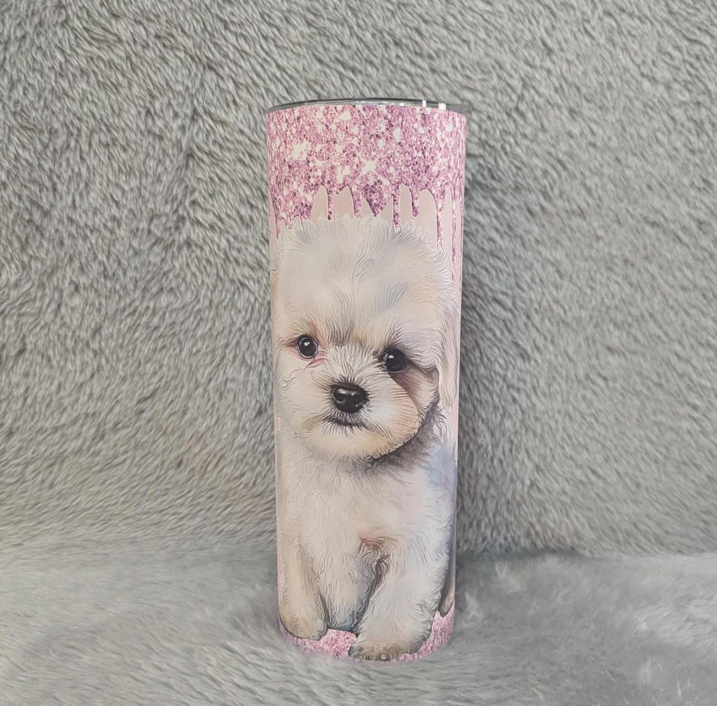 Maltese Poodle Tumbler That Can Be Personalized Includes A Straw, Dog Cup With Name, Dog Lover Tumbler, Dog Lover Gift, Hot Or Cold Drinks