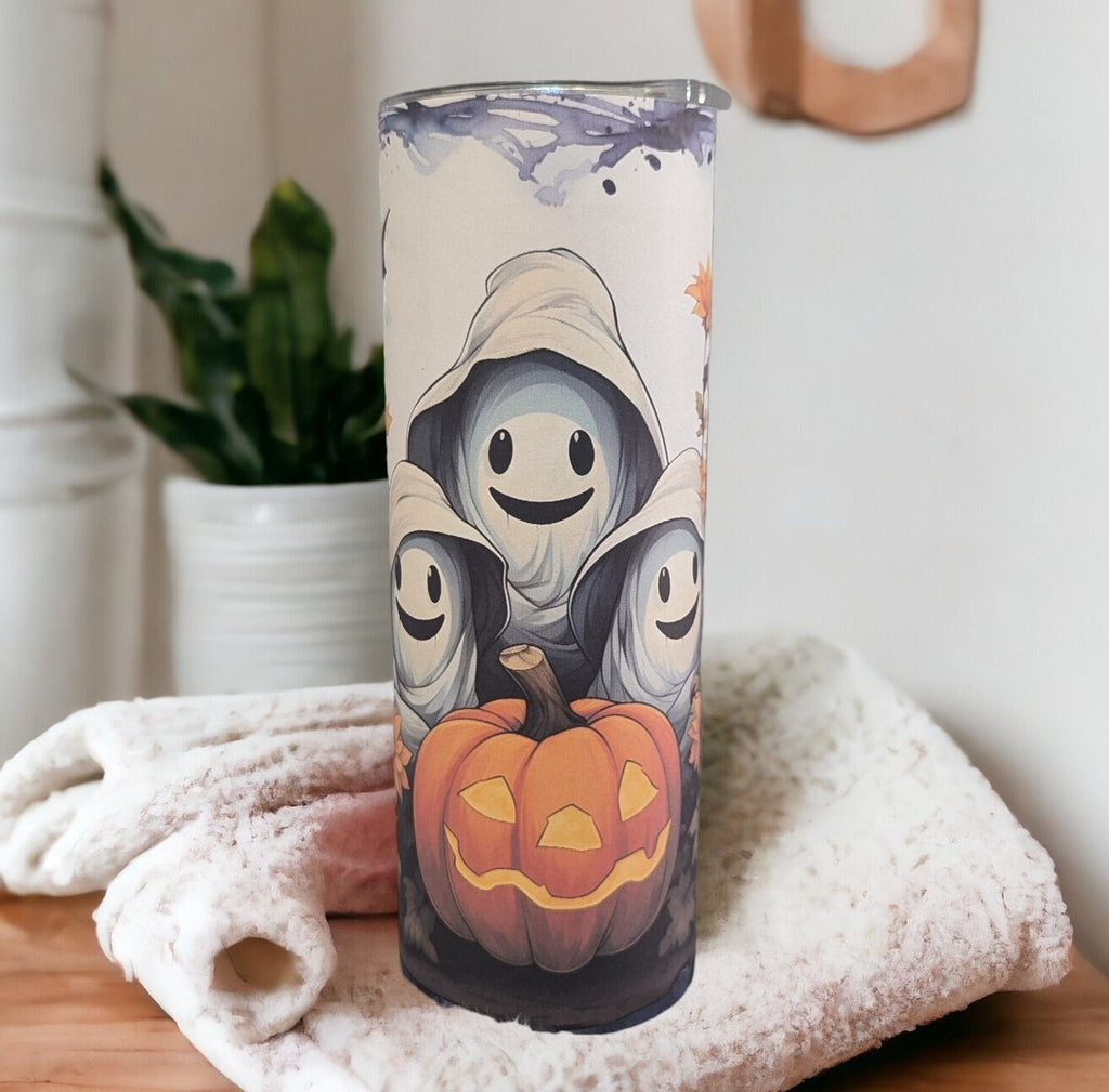 Cute Halloween Ghosts Tumbler, Halloween Cup, Ghosts Cup, Spooky Halloween Gift, 20oz Tumbler With Straw, Halloween Party Gift
