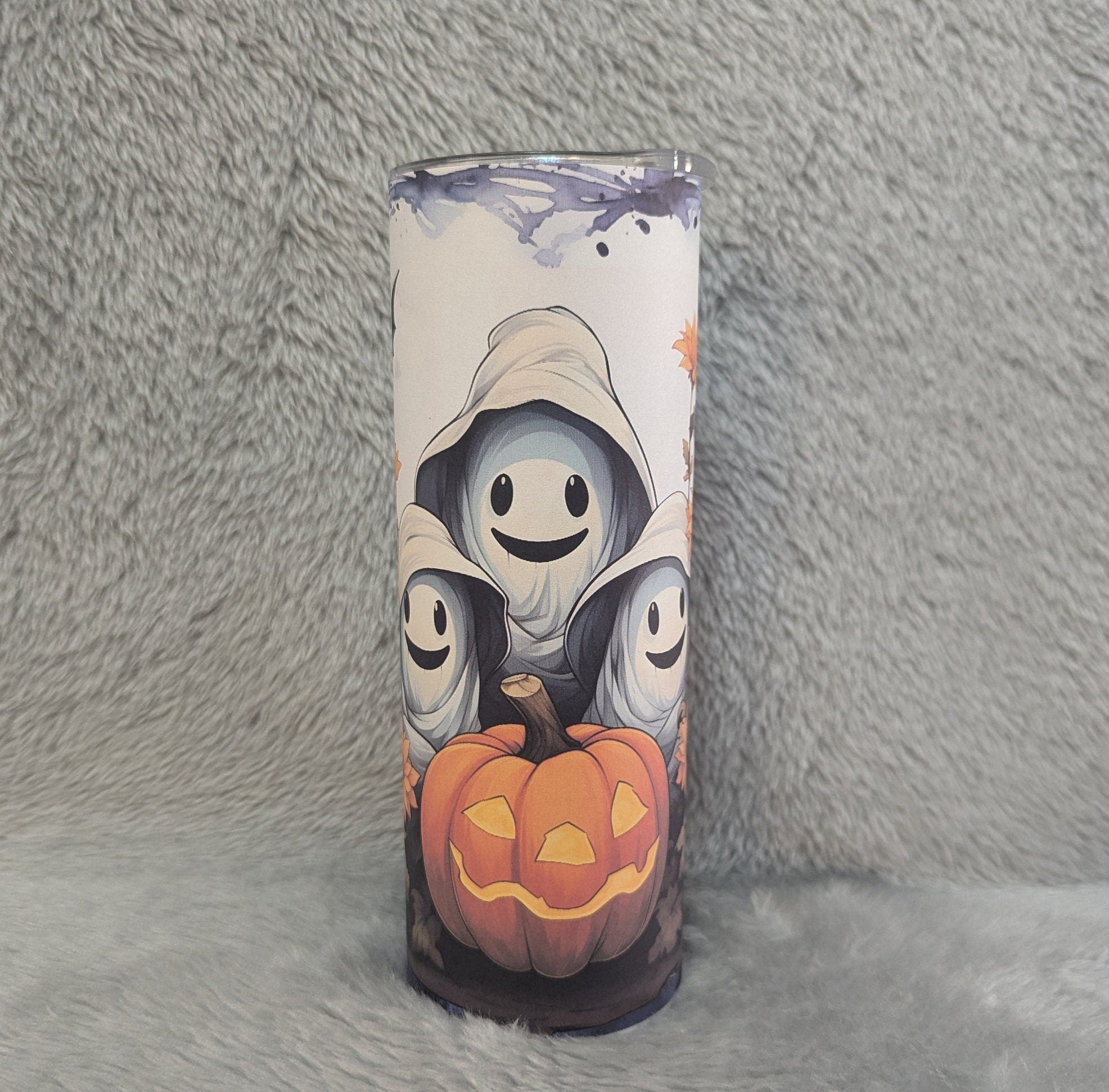 Cute Halloween Ghosts Tumbler, Halloween Cup, Ghosts Cup, Spooky Halloween Gift, 20oz Tumbler With Straw, Halloween Party Gift