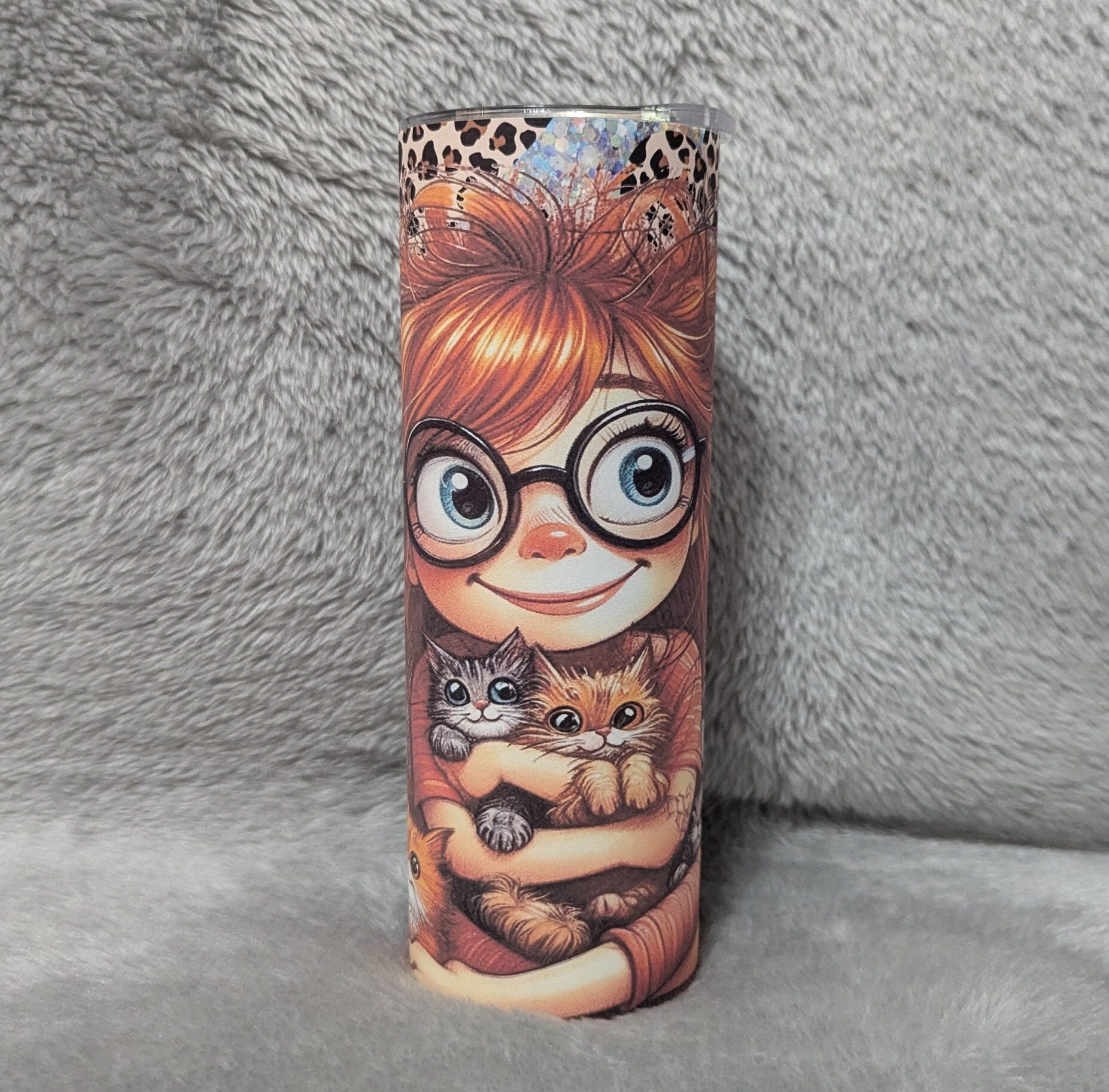 Crazy Cat Lady Tumbler 20oz With Reusable Straw, Can Be Personalized