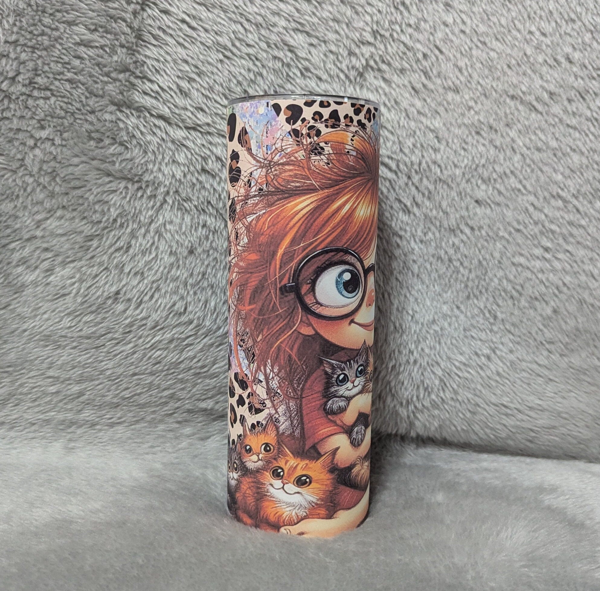 Crazy Cat Lady Tumbler 20oz With Reusable Straw, Can Be Personalized