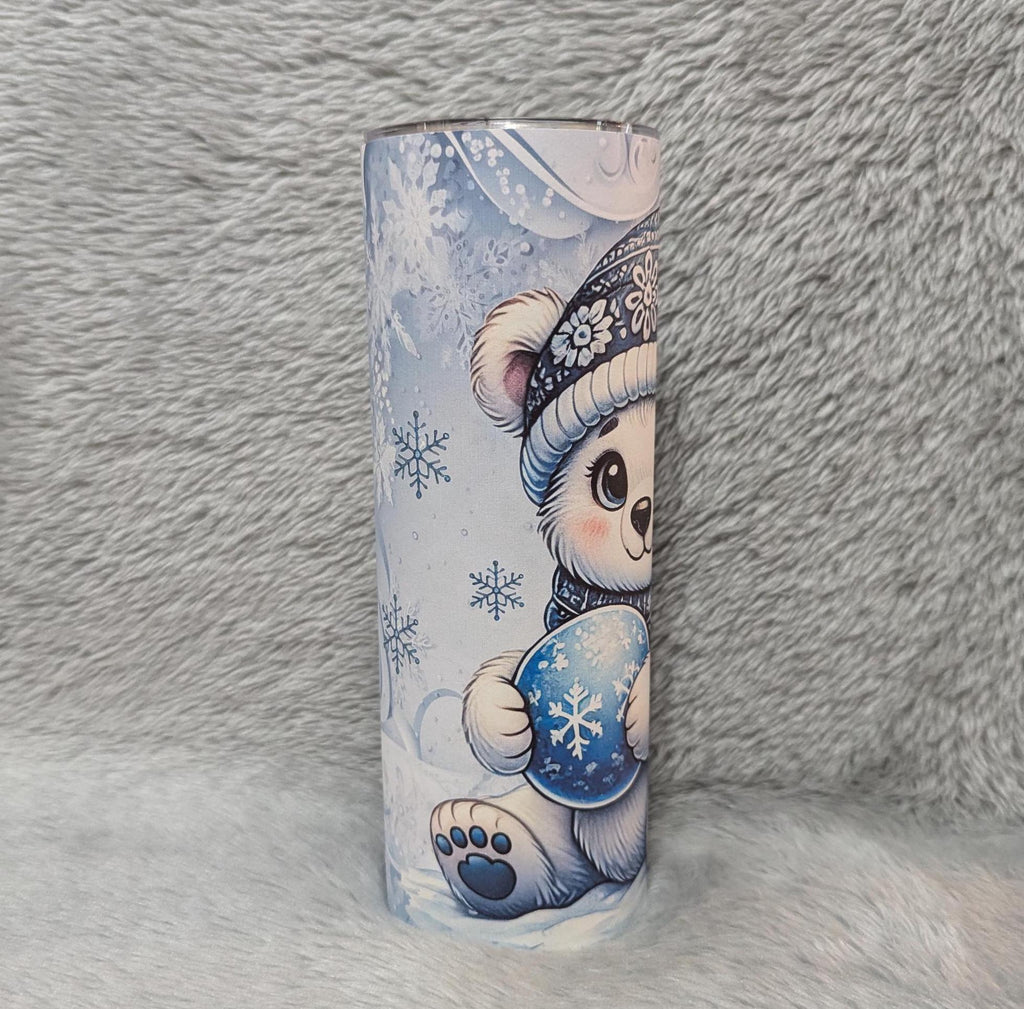 Winter Polar Bear Tumbler Can Be Personalized, Hot Or Cold Drinks, Bear Cup With Name, Polar Bear Cup, Bear Gifts, Polar Bear Gifts