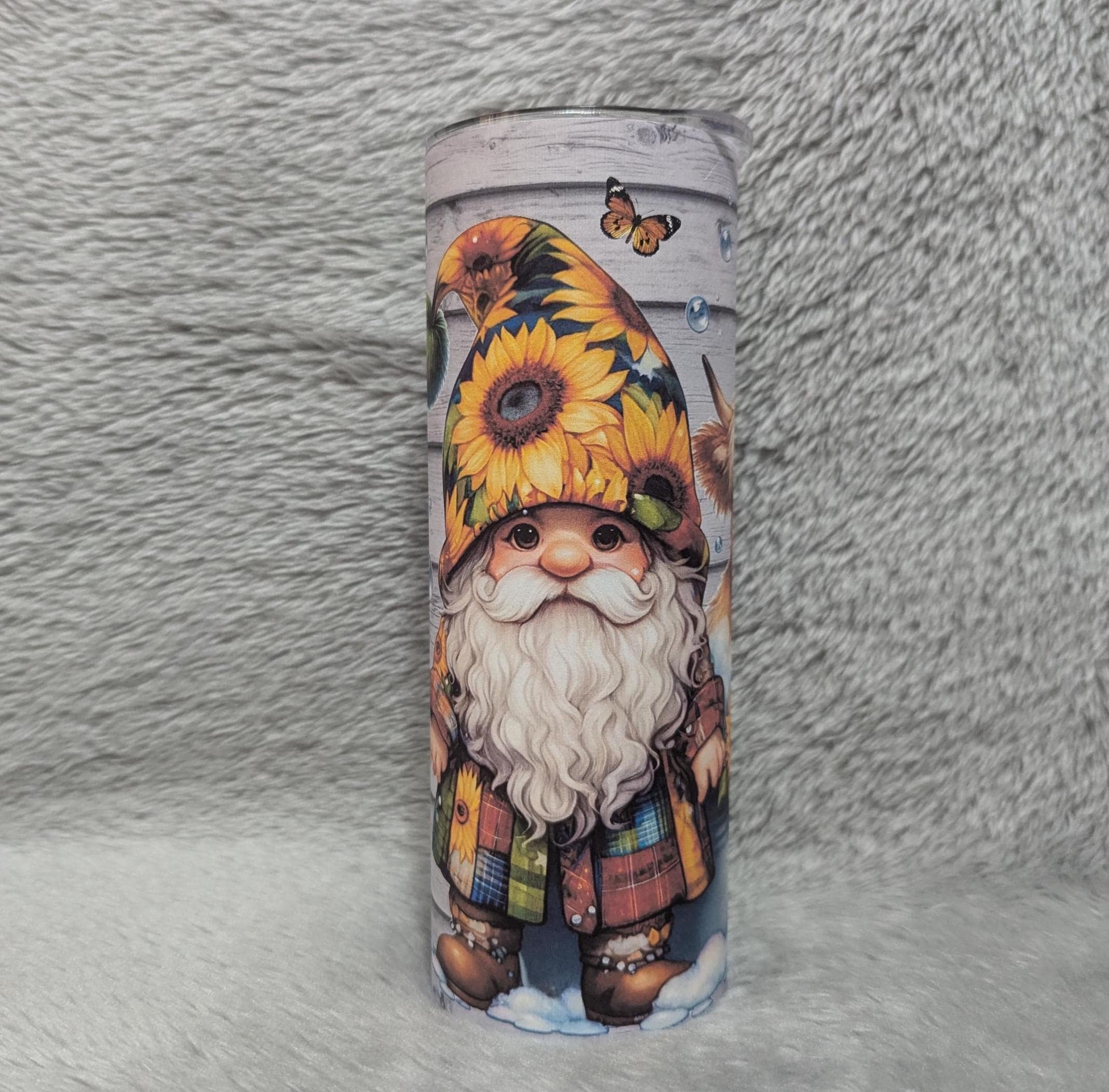 Gnome With Highland Cow Tumbler Can Be Personalized, Includes A Reusable Straw, 20oz Tumbler, Gnome Lover Gift, For Home Work Or On The Go