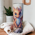 Cute Dragon Tumbler with Reusable Straw - Can Be Personalized, Dragon Cup With Name, Dragon Lover Gift, 20oz Tumbler