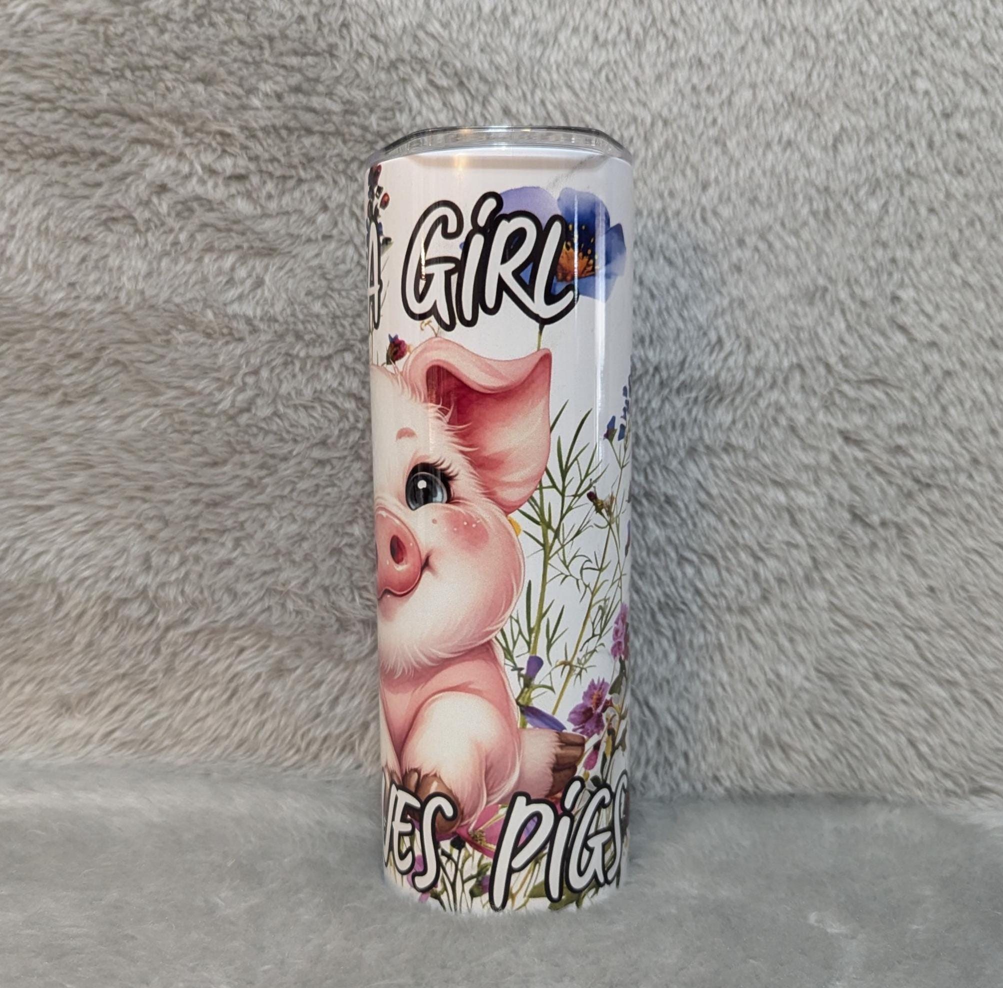 Just A Girl Who Loves Pigs Tumbler Can Be Personalized, Pig Lover Gift, Cup With Name, 20oz Tumbler With Reusable Straw, Hot Or Cold Drinks