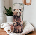Brown Bear Tumbler Can Be Personalized, Great Gift For Any Bear Lover, 20oz Tumbler With Straw - Hot Or Cold Drinks