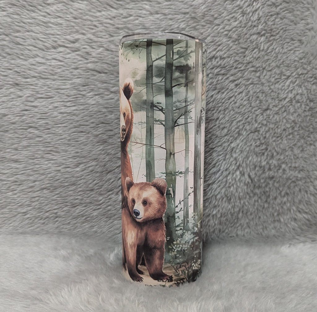 Brown Bear Tumbler Can Be Personalized, Great Gift For Any Bear Lover, 20oz Tumbler With Straw - Hot Or Cold Drinks