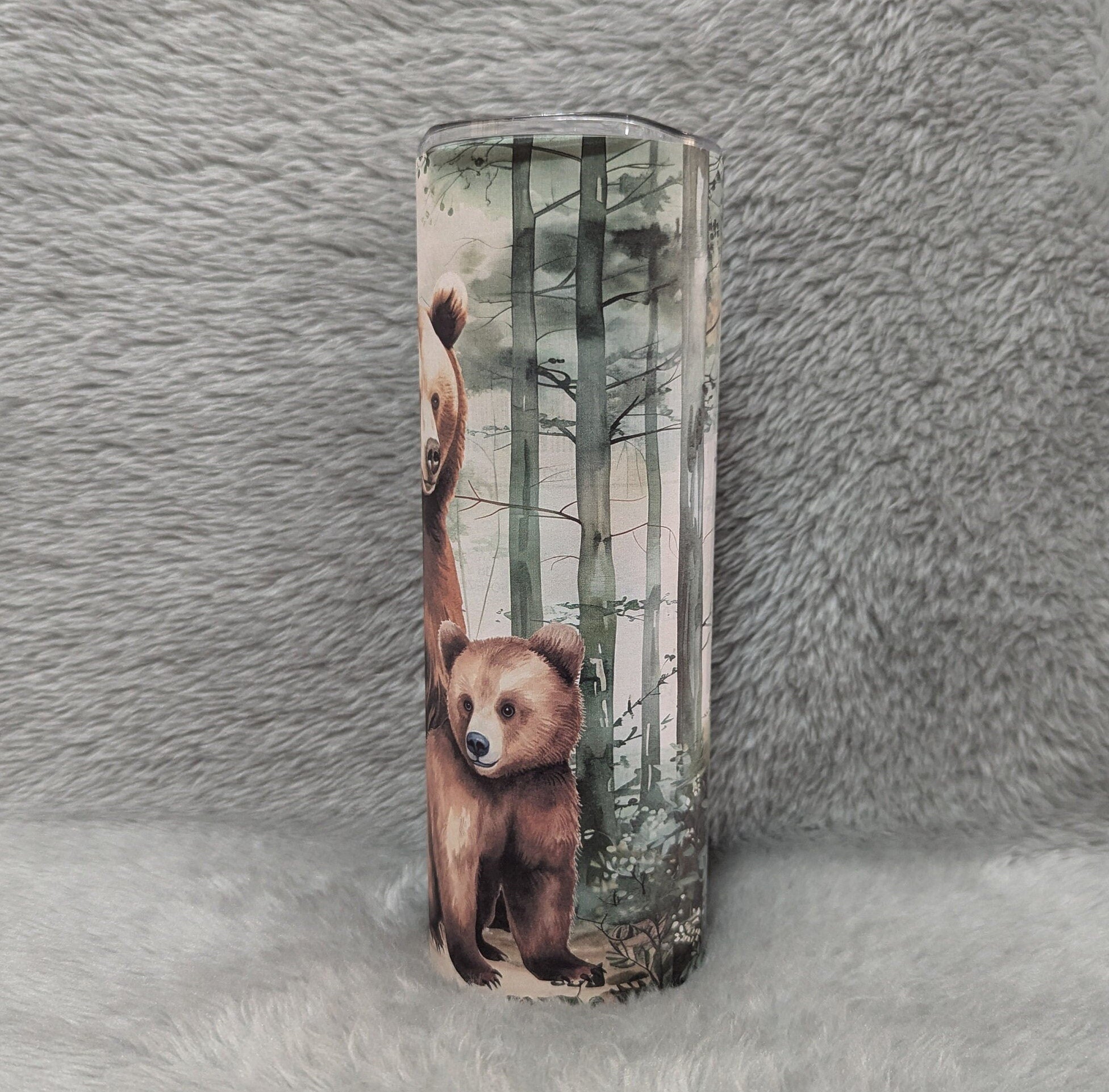 Brown Bear Tumbler Can Be Personalized, Great Gift For Any Bear Lover, 20oz Tumbler With Straw - Hot Or Cold Drinks