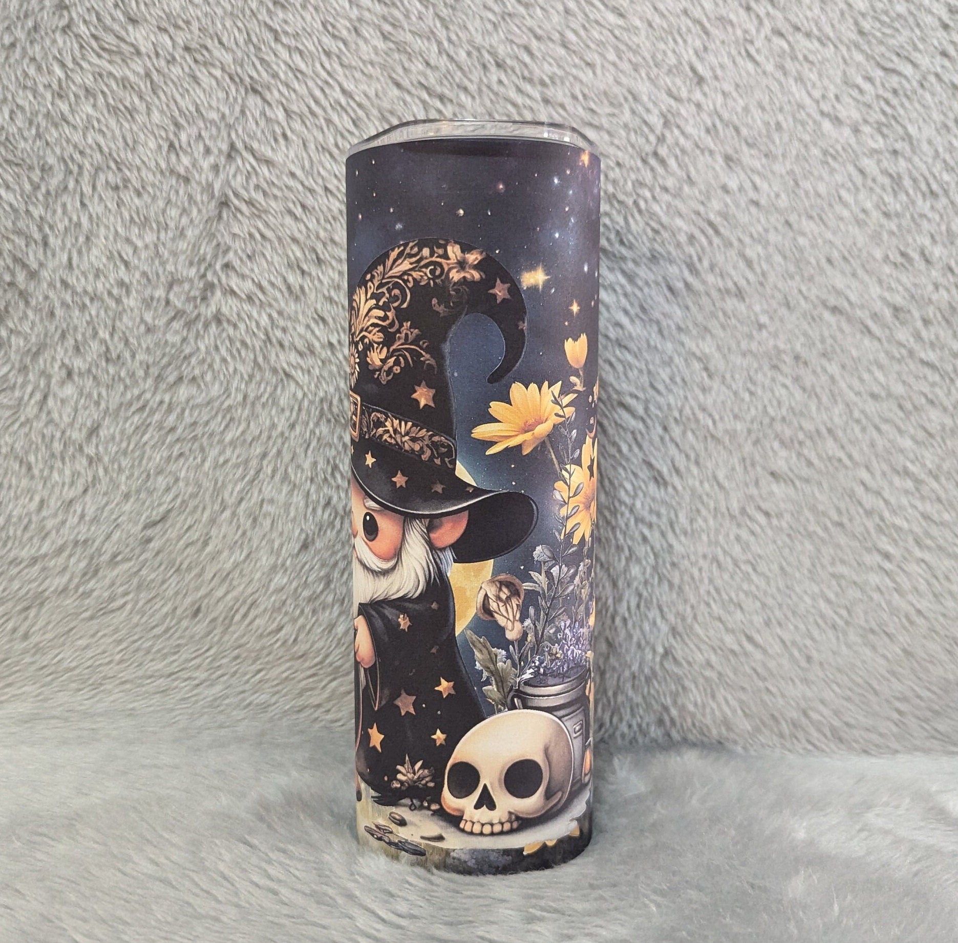 Wizard Gnome Tumbler Can Be Personalized, Wizard Gnome Cup, Halloween Tumbler, 20oz Tumbler With Reusable Straw For Hot Or Cold Drinks