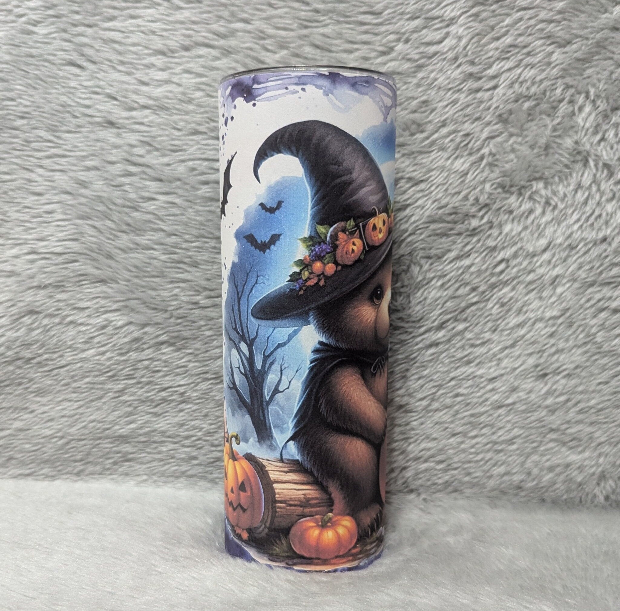Cute Halloween Bear Tumbler Can Be Personalized, Halloween Gift, 20oz Tumbler With Straw, Halloween Party Gift, Hot Or Cold Drinks