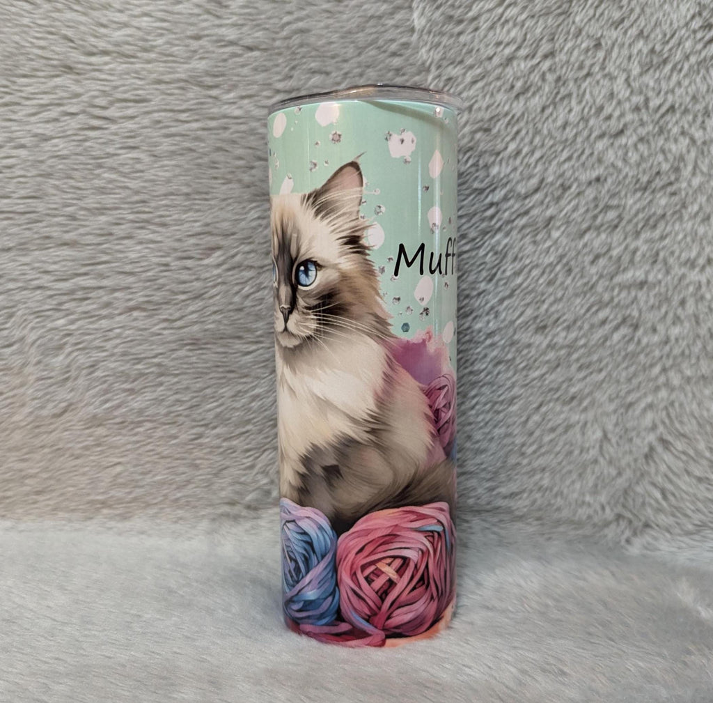 Cat Tumbler Can Be Personalized, Cup With Name, Gift For Ragdoll Cat Lovers, 20oz Tumbler With Reusable Straw - Hot Or Cold Drinks