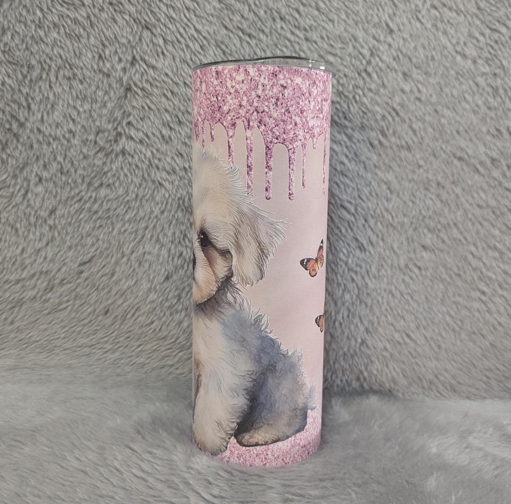 Maltese Poodle Tumbler That Can Be Personalized Includes A Straw, Dog Cup With Name, Dog Lover Tumbler, Dog Lover Gift, Hot Or Cold Drinks