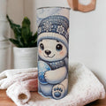Winter Polar Bear Tumbler Can Be Personalized, Hot Or Cold Drinks, Bear Cup With Name, Polar Bear Cup, Bear Gifts, Polar Bear Gifts