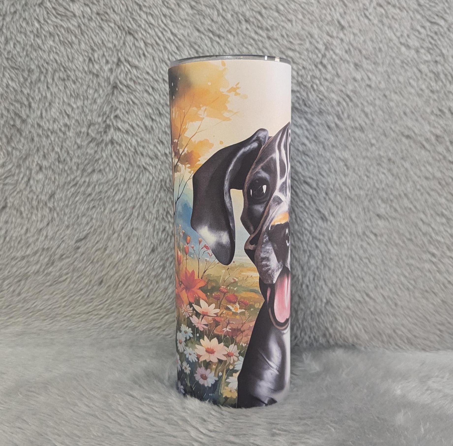 Great Dane Puppy Tumbler 20oz With Reusable Straw, Can Be Personalized