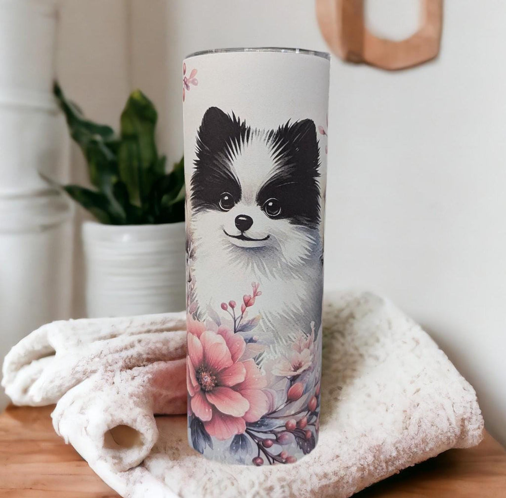 Pomeranian Dog Tumbler 20oz With Reusable Straw Can Be Personalized