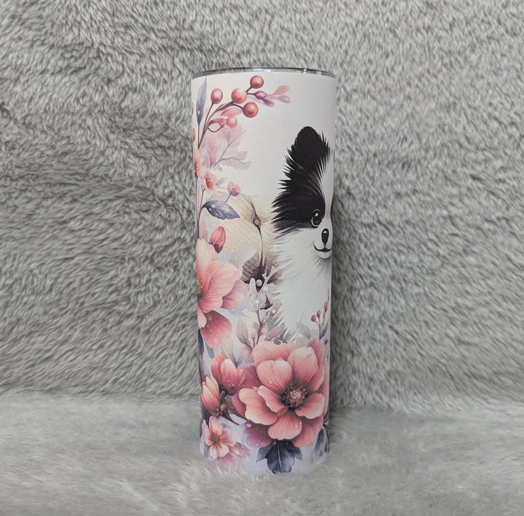 Pomeranian Dog Tumbler 20oz With Reusable Straw Can Be Personalized