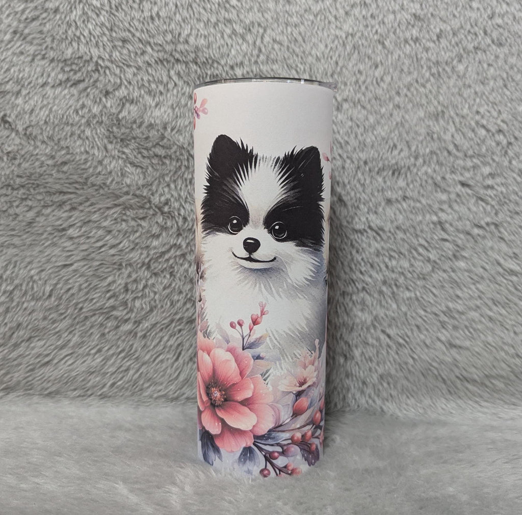 Pomeranian Dog Tumbler 20oz With Reusable Straw Can Be Personalized